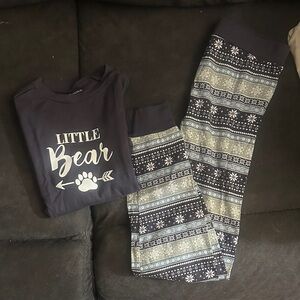 Little Bear Kids Pajamas - Navy and Gray
